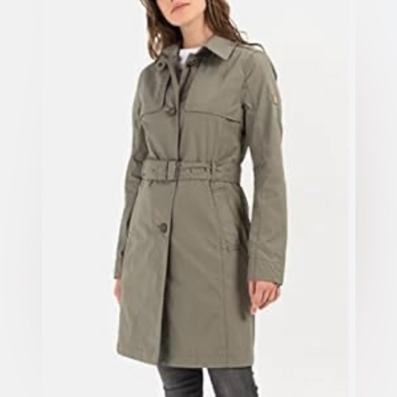 Laundry By Shelli Segal Green classic hooded Trench Coat Belted women's size XS - Picture 1 of 14